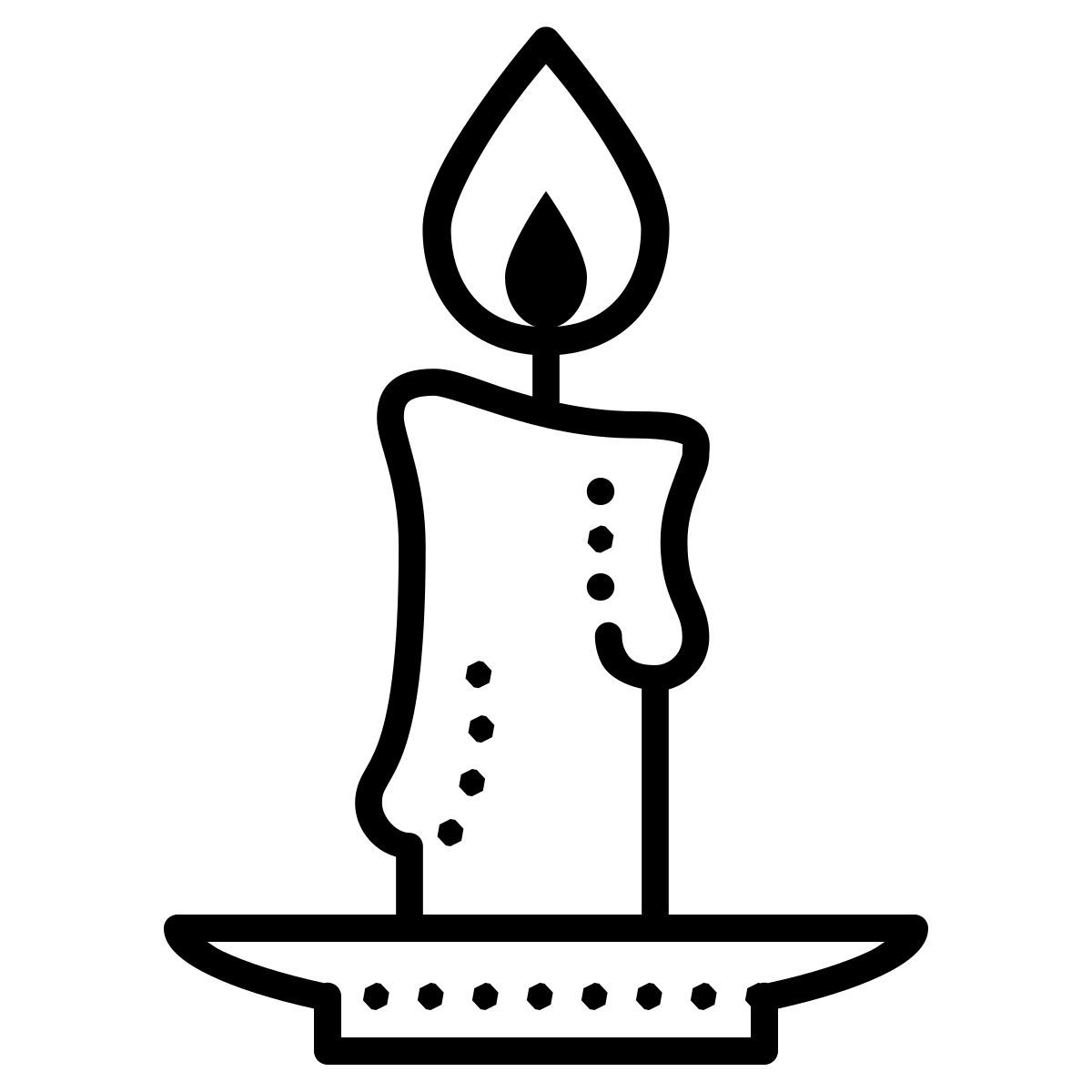 dotted style vela de navidad icon