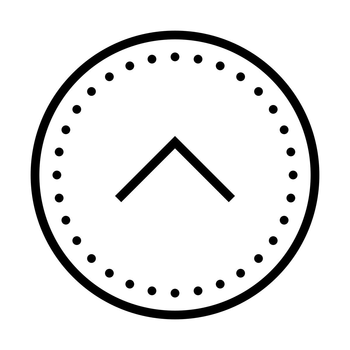 dotted style chevron arriba en círculo icon