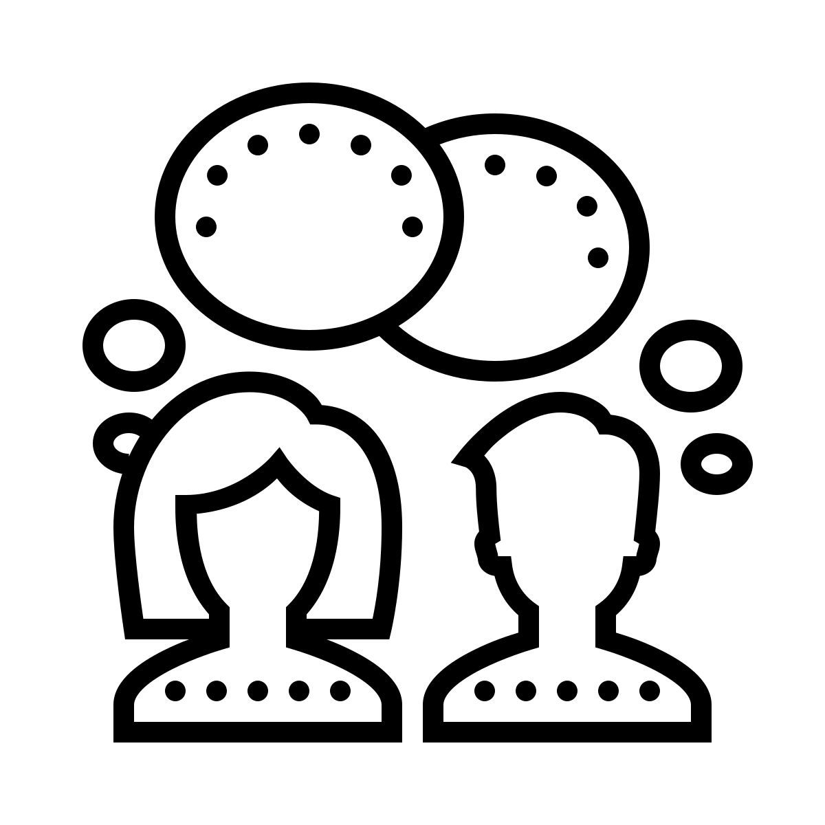 dotted style colaboración hombre mujer icon