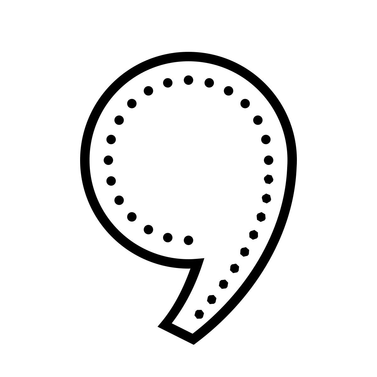 dotted style 逗号 icon