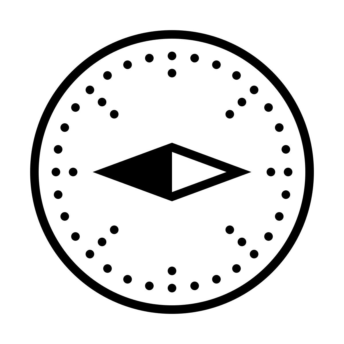 dotted style compass west icon