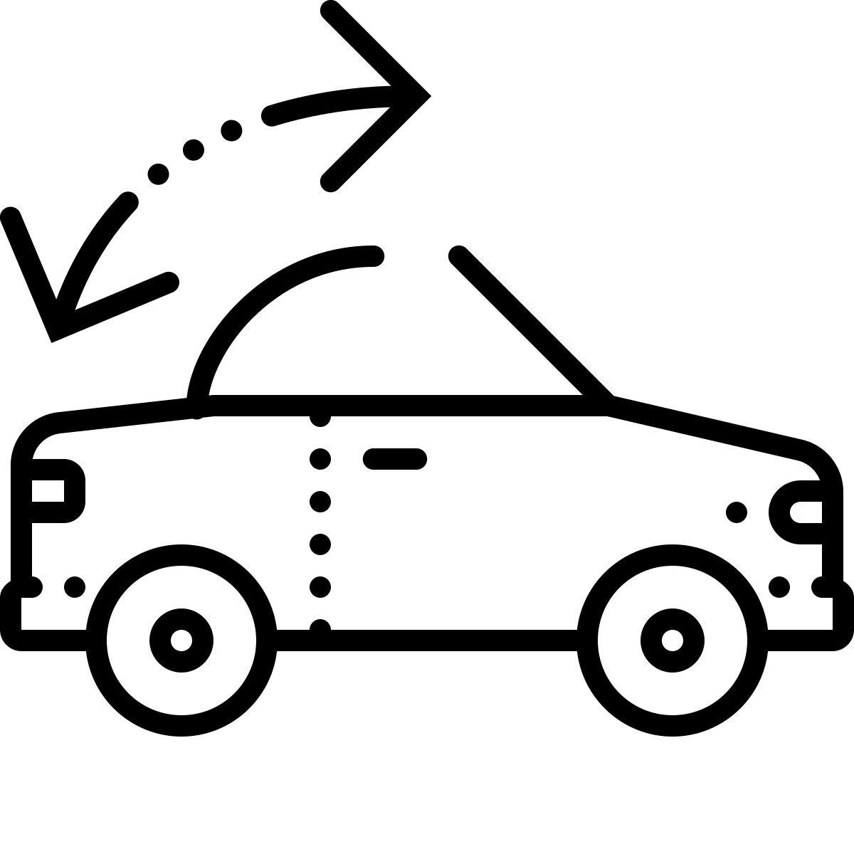 dotted style convertible roof warning icon