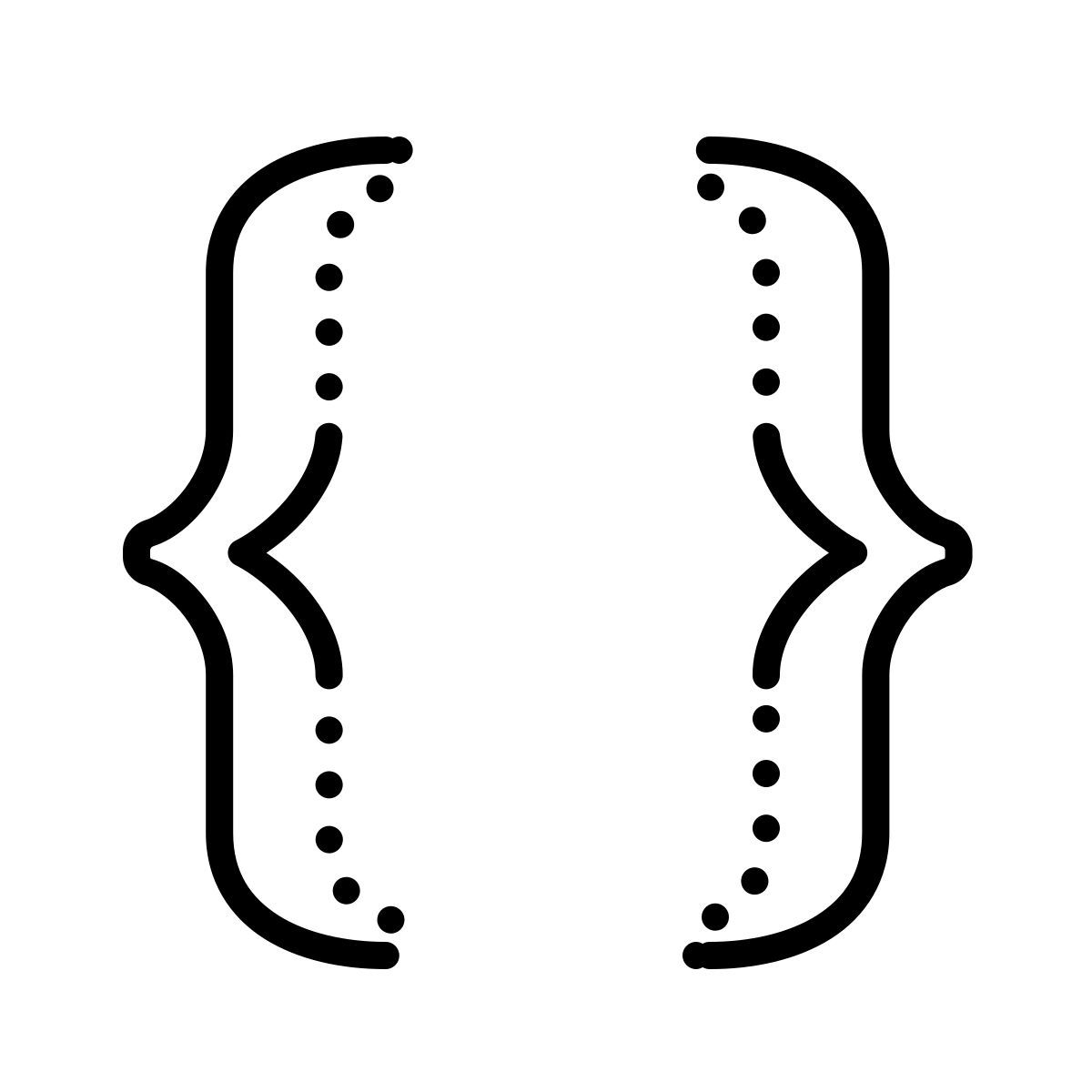 dotted style curly brackets icon