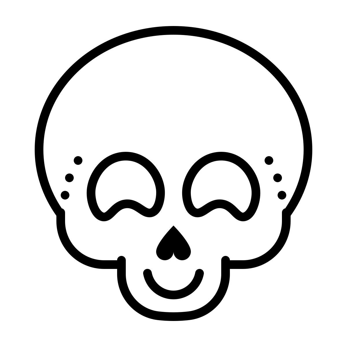 dotted style crâne mignon icon