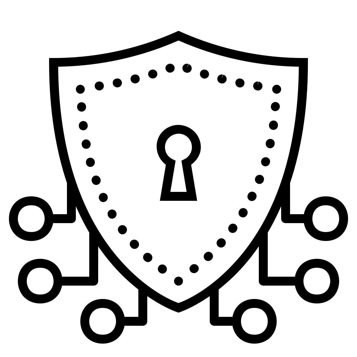 dotted style la seguridad cibernética icon