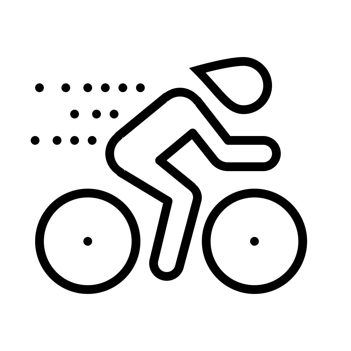 dotted style cyclist icon