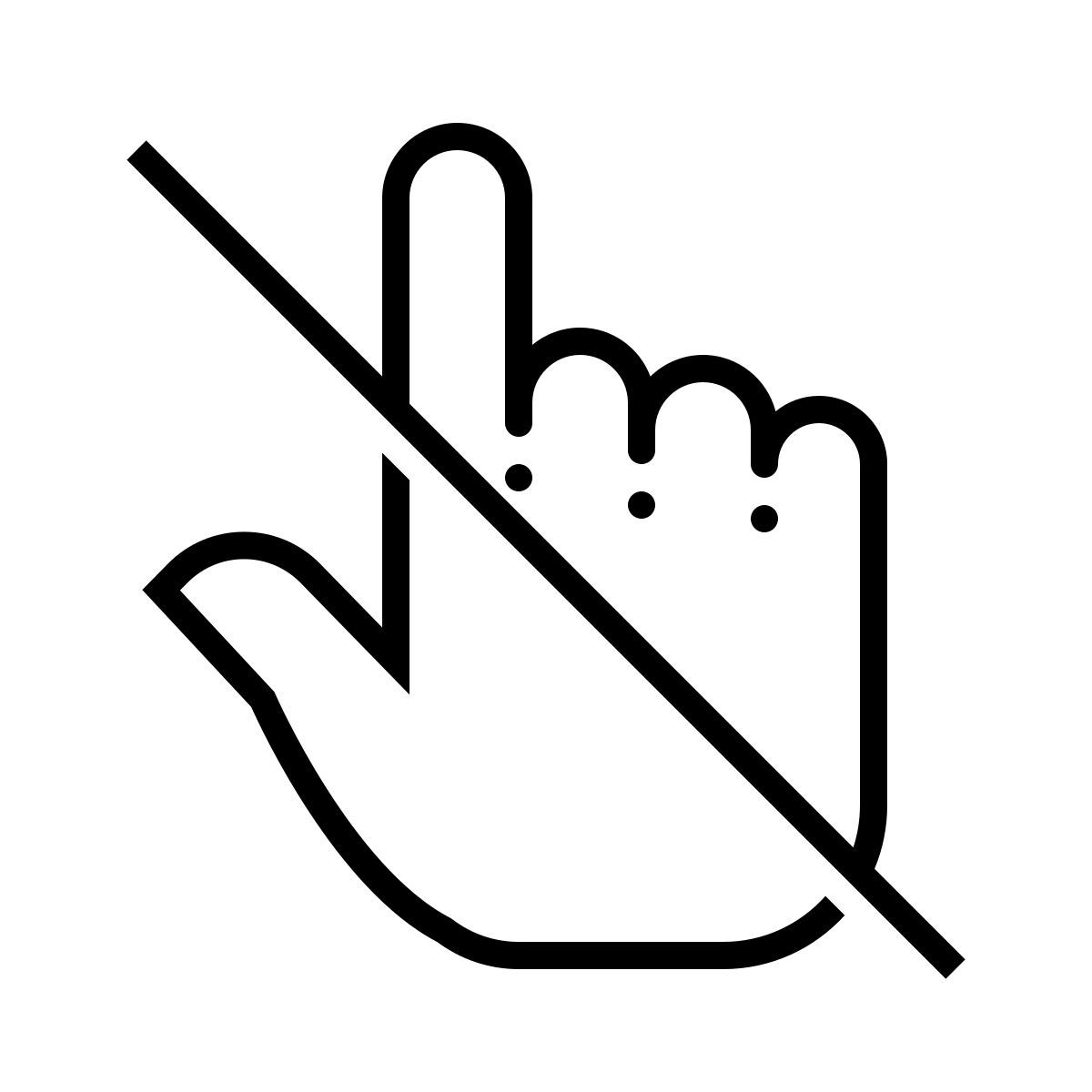 dotted style do not touch icon