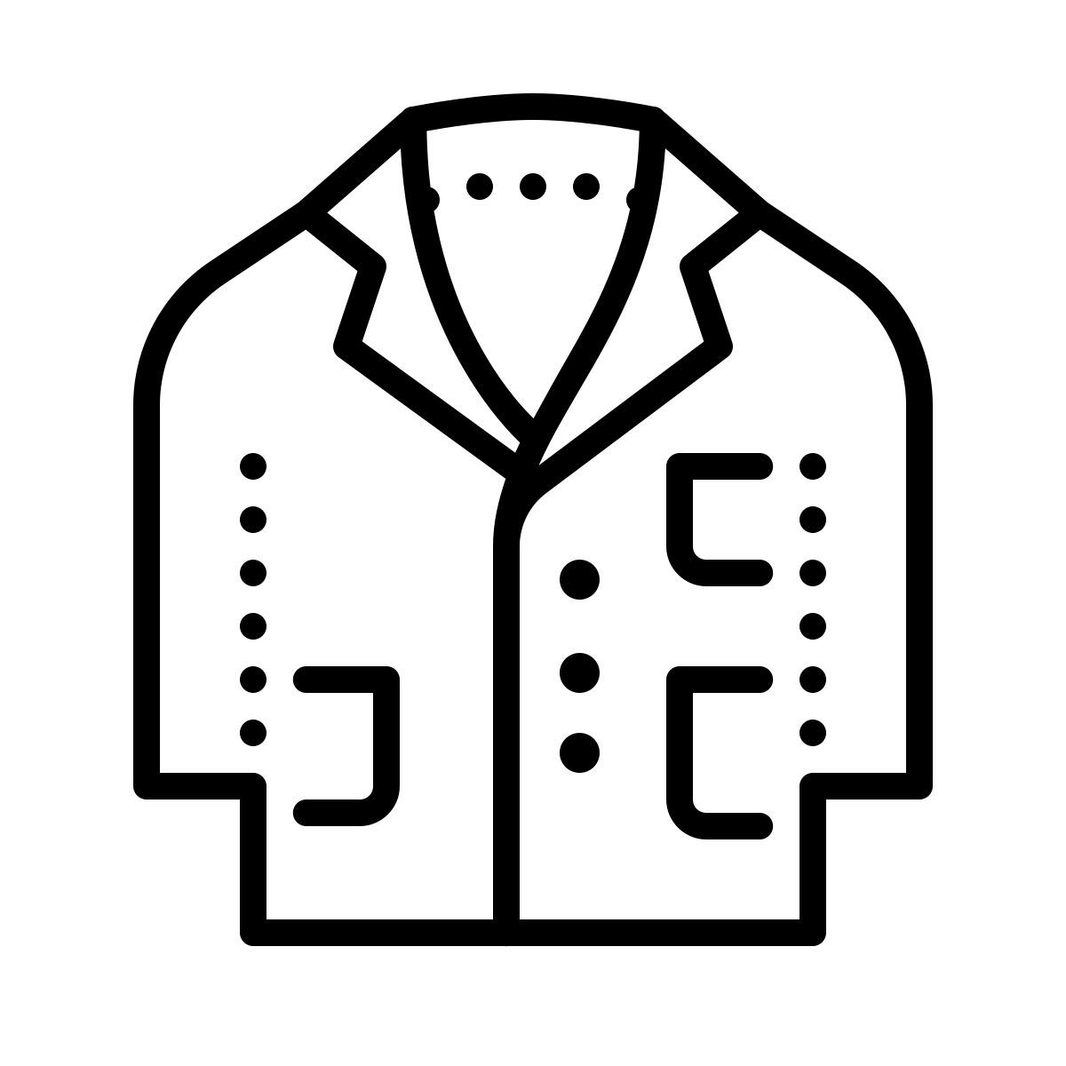 dotted style bata de laboratorio médicos icon