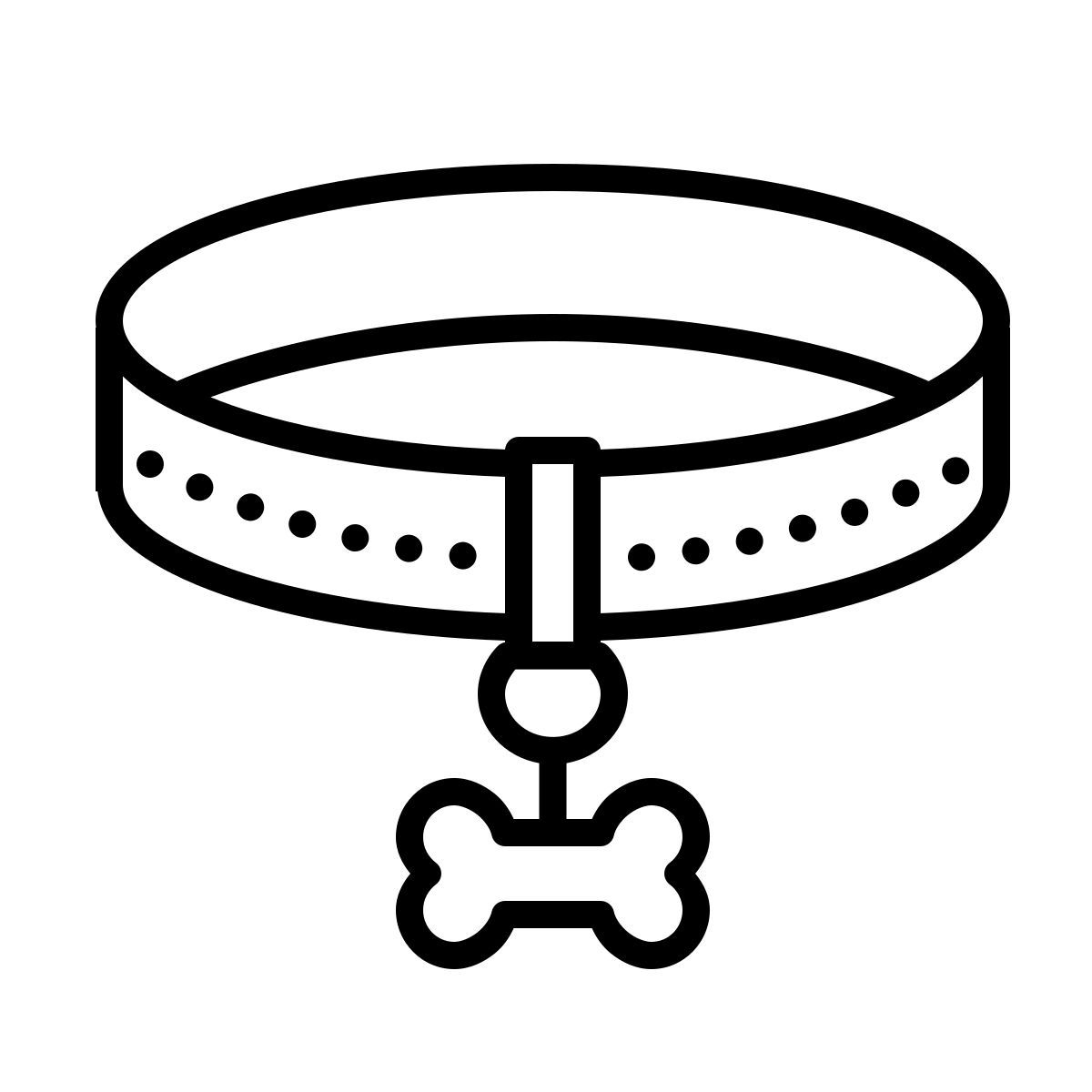 dotted style dog collar icon