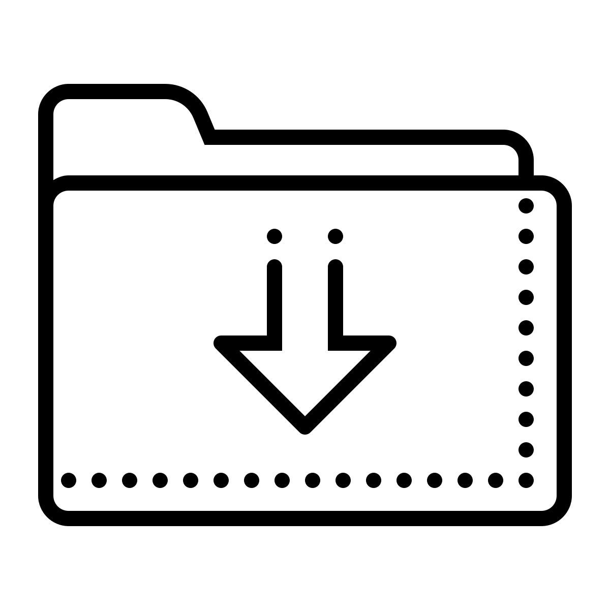 dotted style carpeta de descargas icon