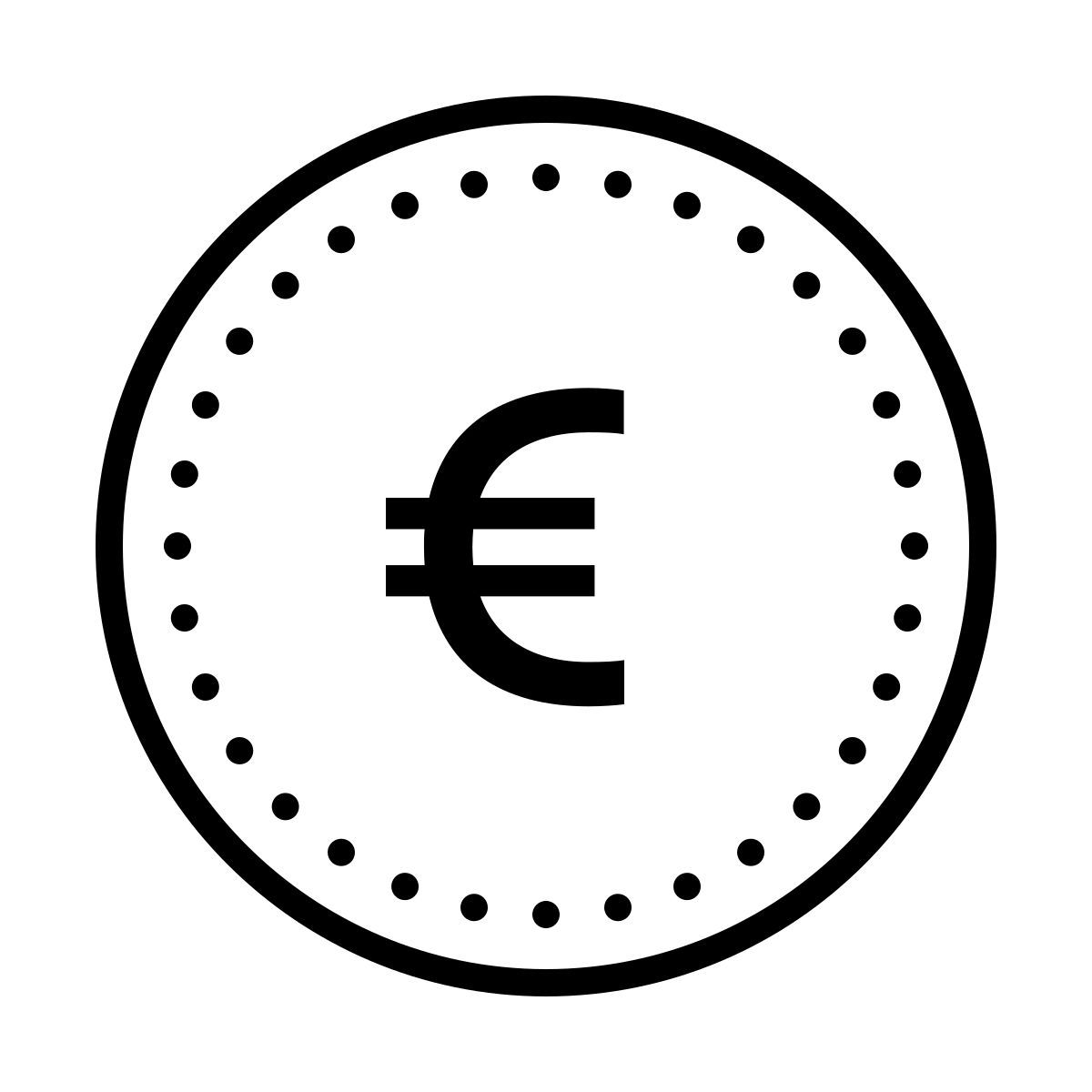 dotted style euro icon