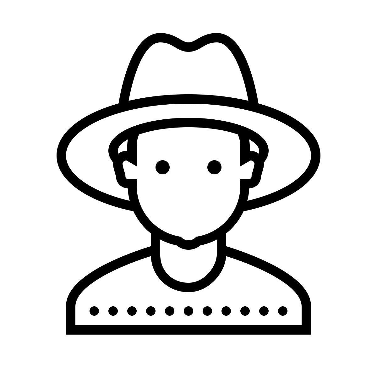 dotted style 男性农夫 icon