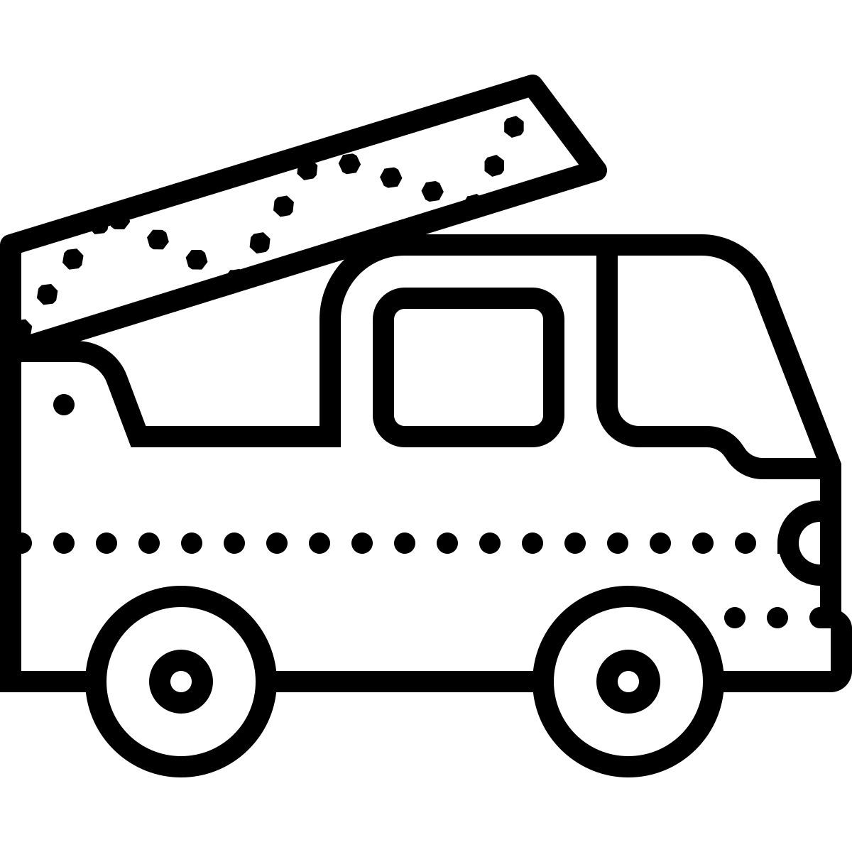 dotted style camión de bomberos icon