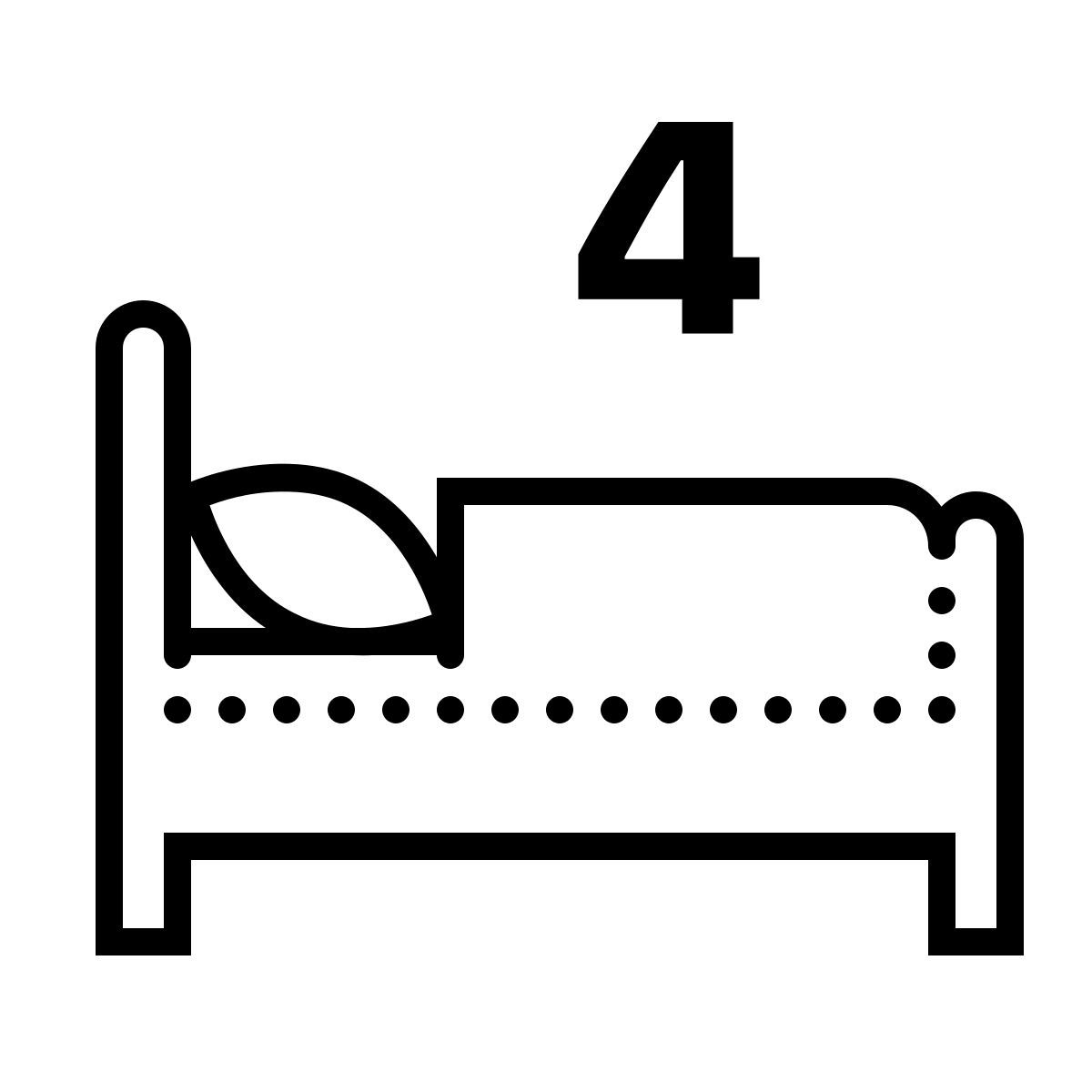 dotted style four beds icon