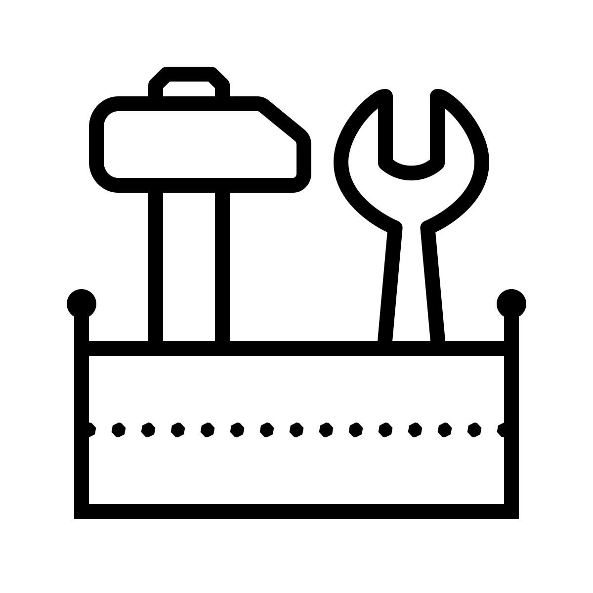 dotted style caja de almacenamiento de herramientas completa icon