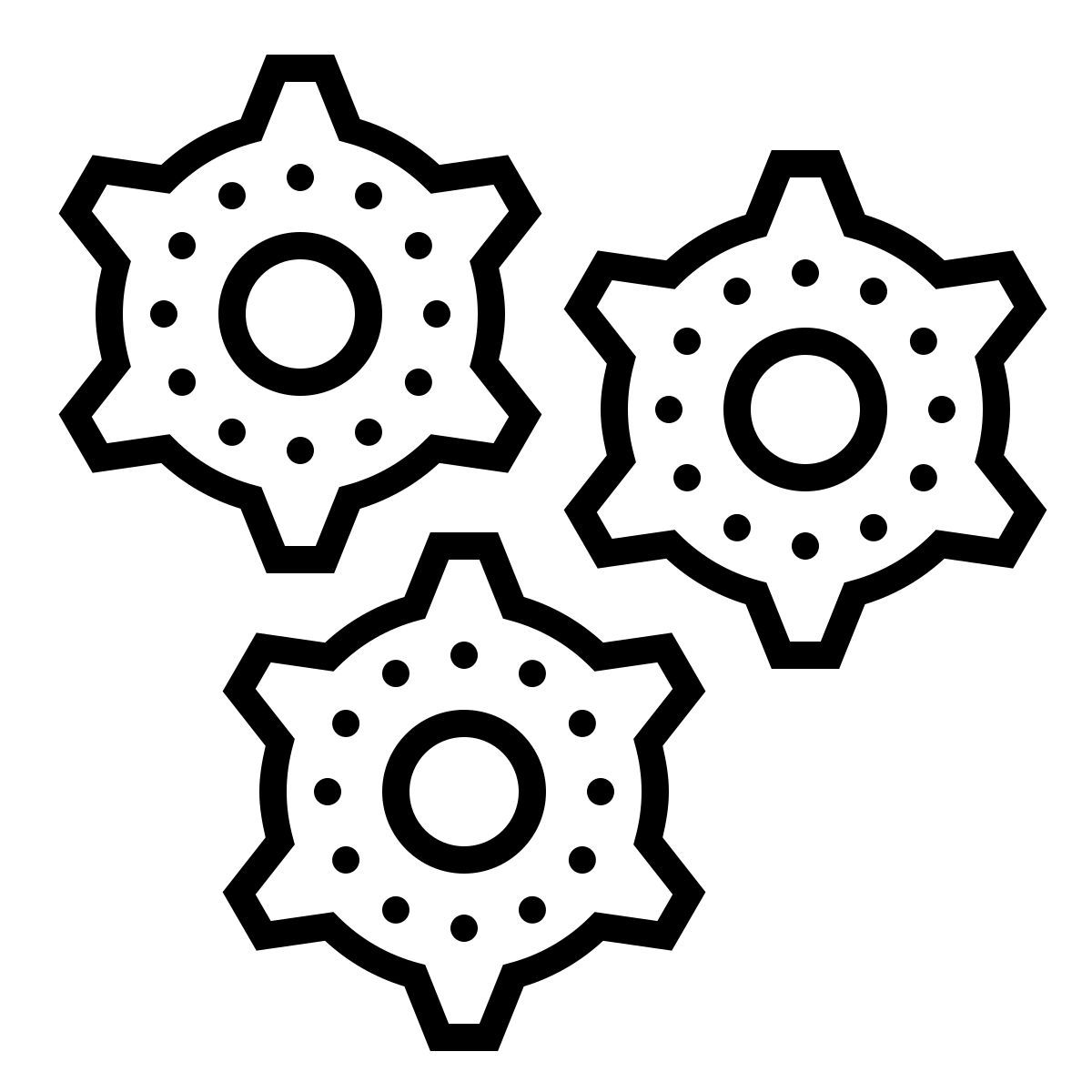 dotted style engranajes icon