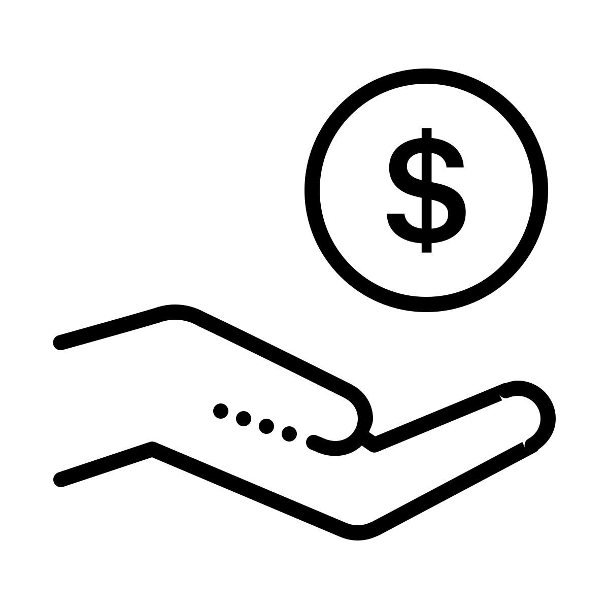 dotted style get cash icon