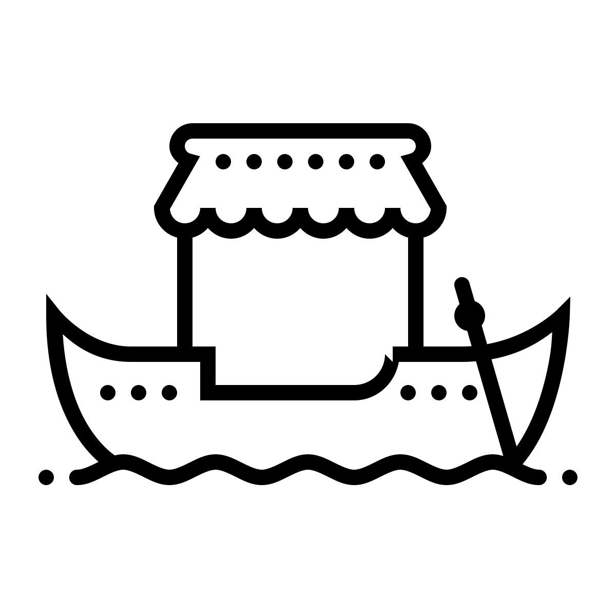 dotted style góndola icon