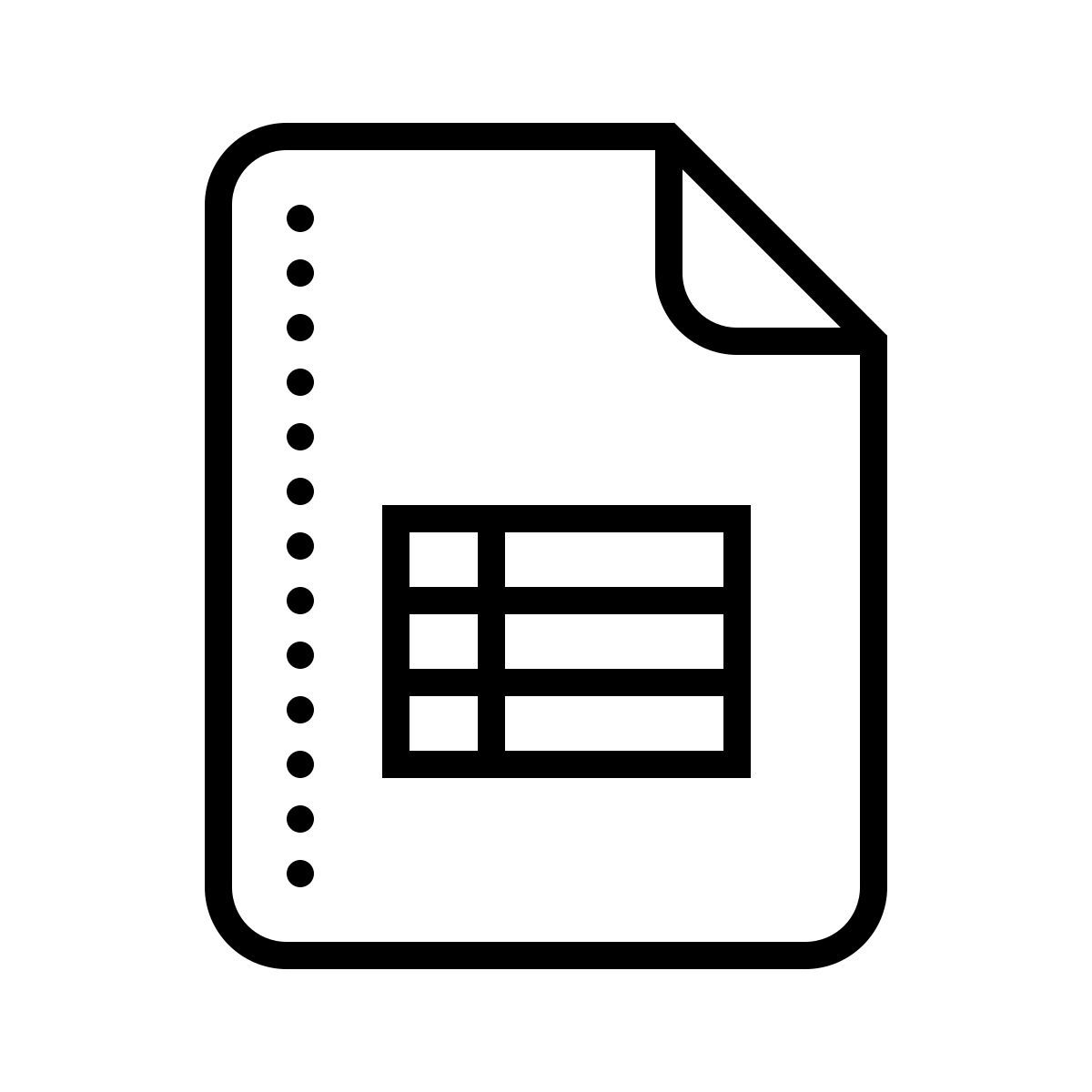 dotted style google sheets icon