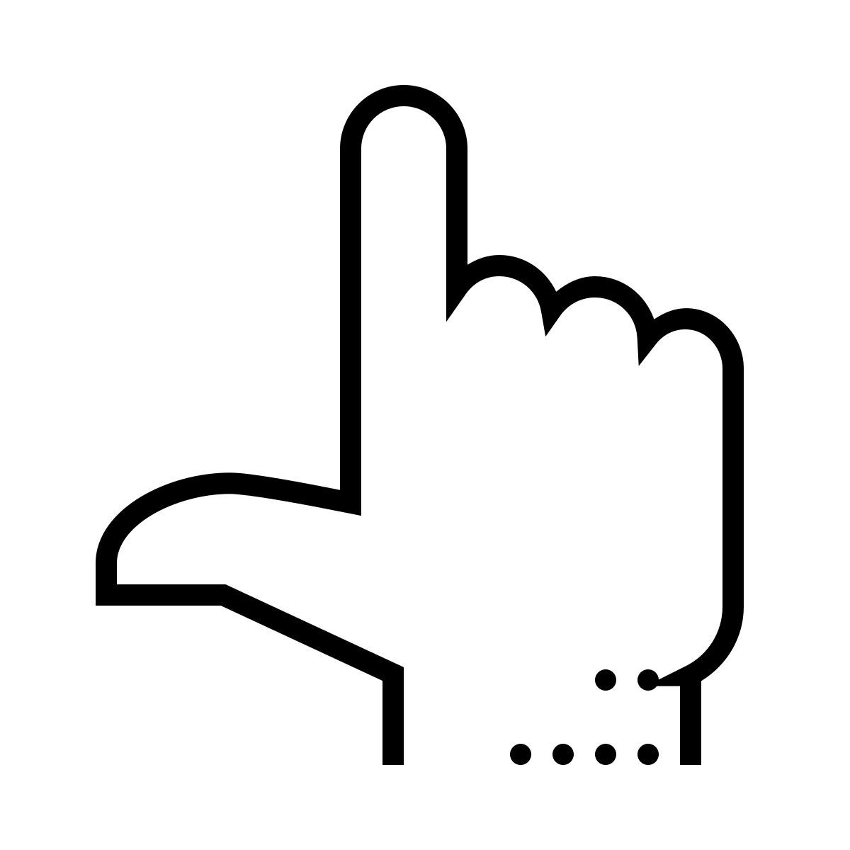 dotted style 최대 손 icon