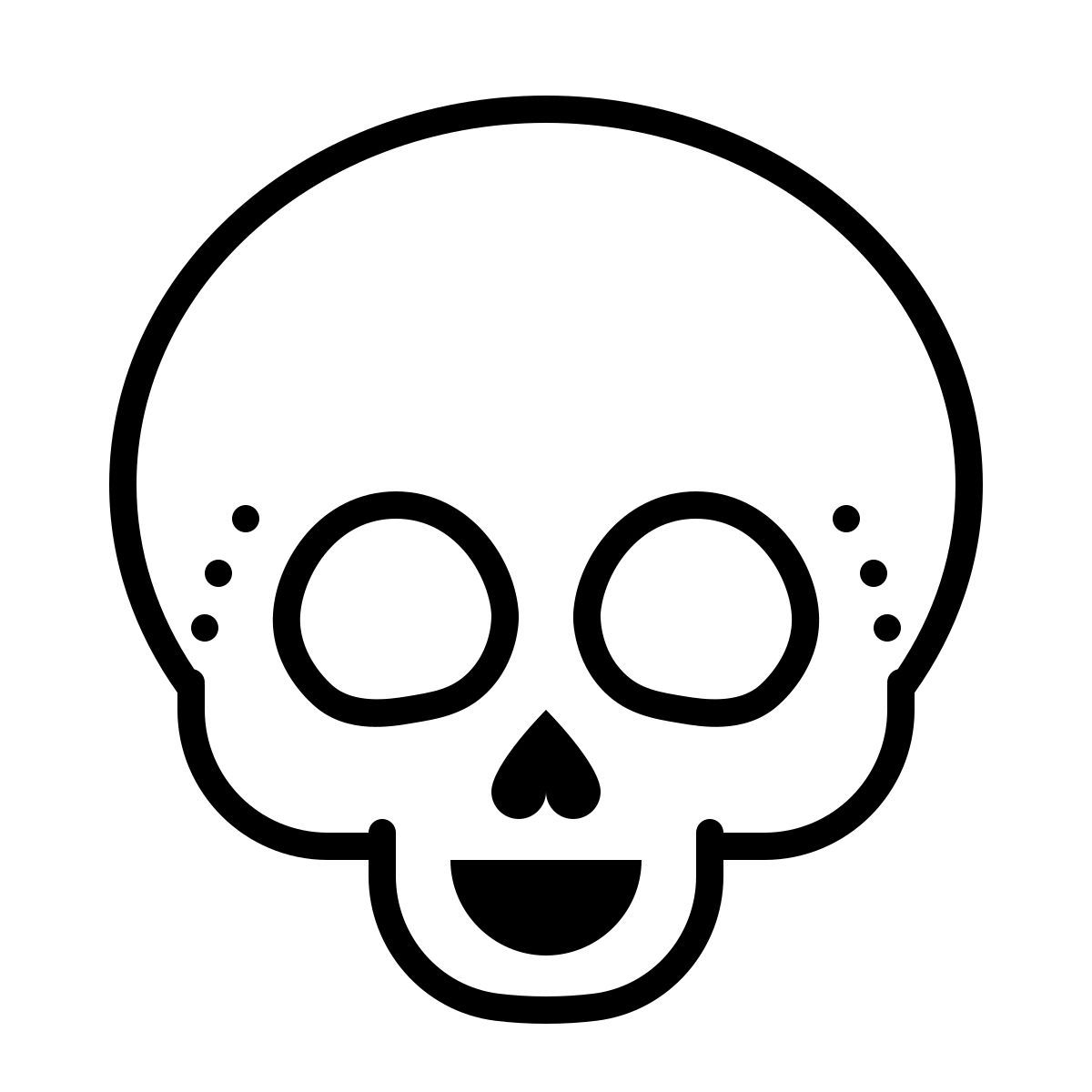 dotted style calavera feliz icon
