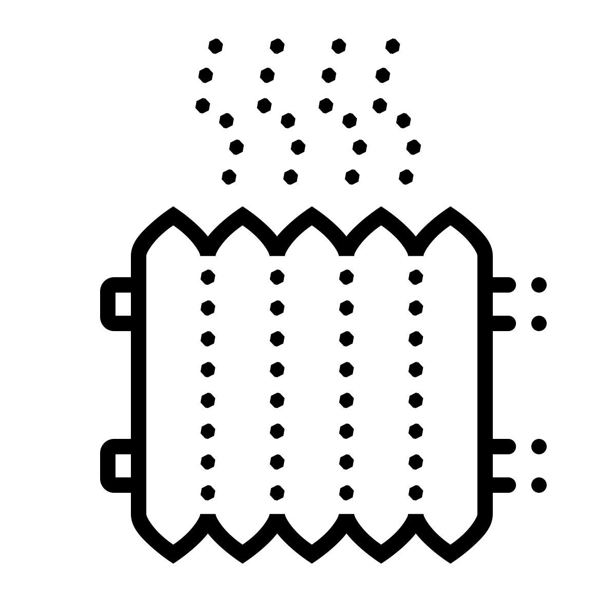 dotted style 난방 라디에이터 icon