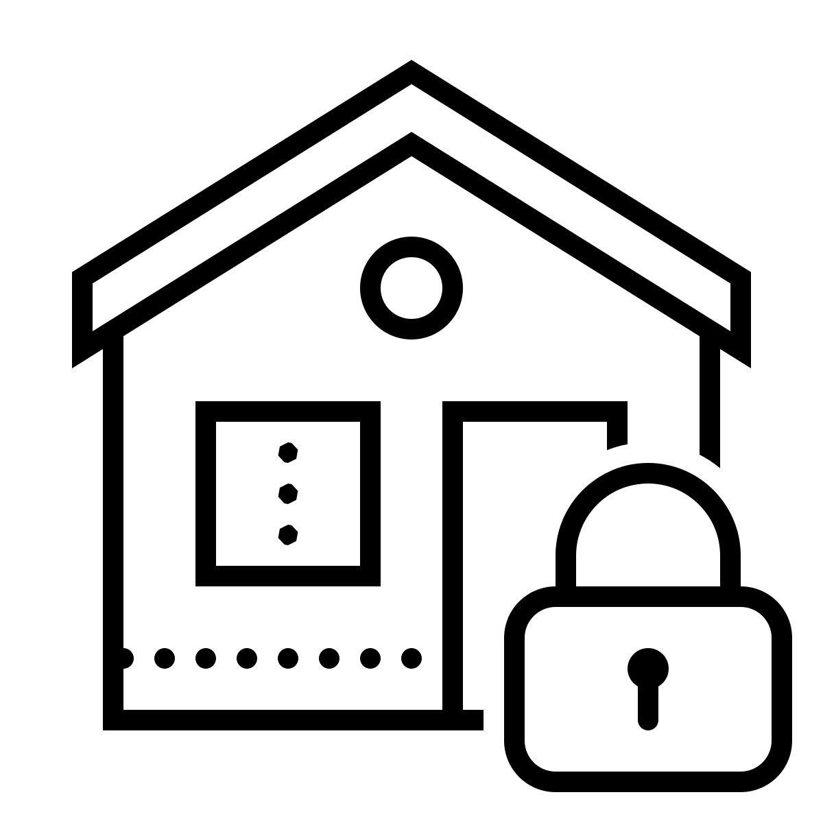dotted style seguridad del hogar icon