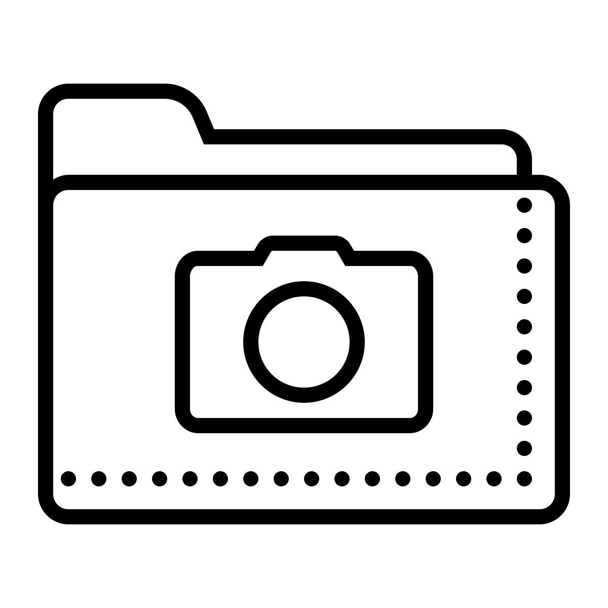 dotted style carpeta de imagenes icon