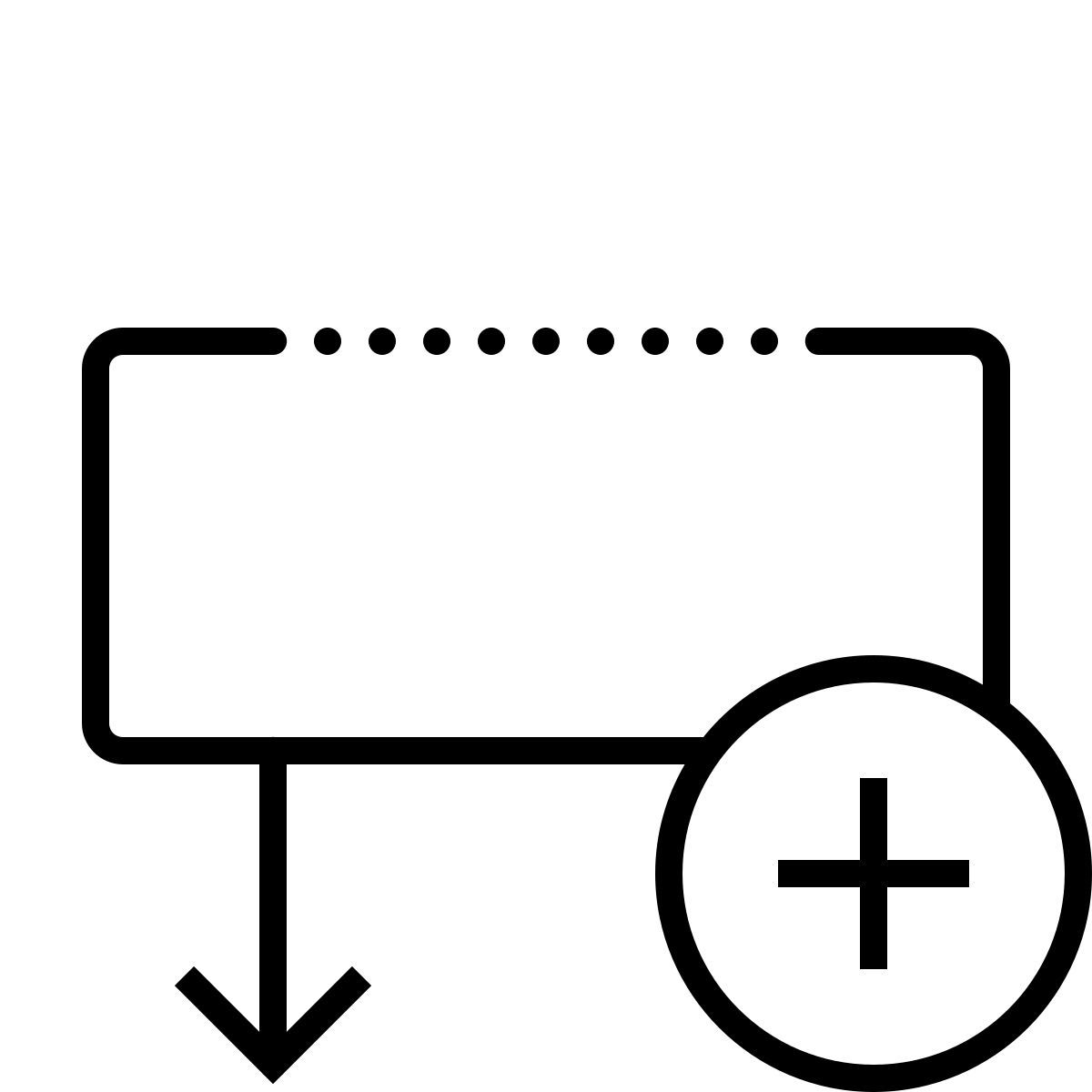 dotted style 아래에 행 삽입 icon