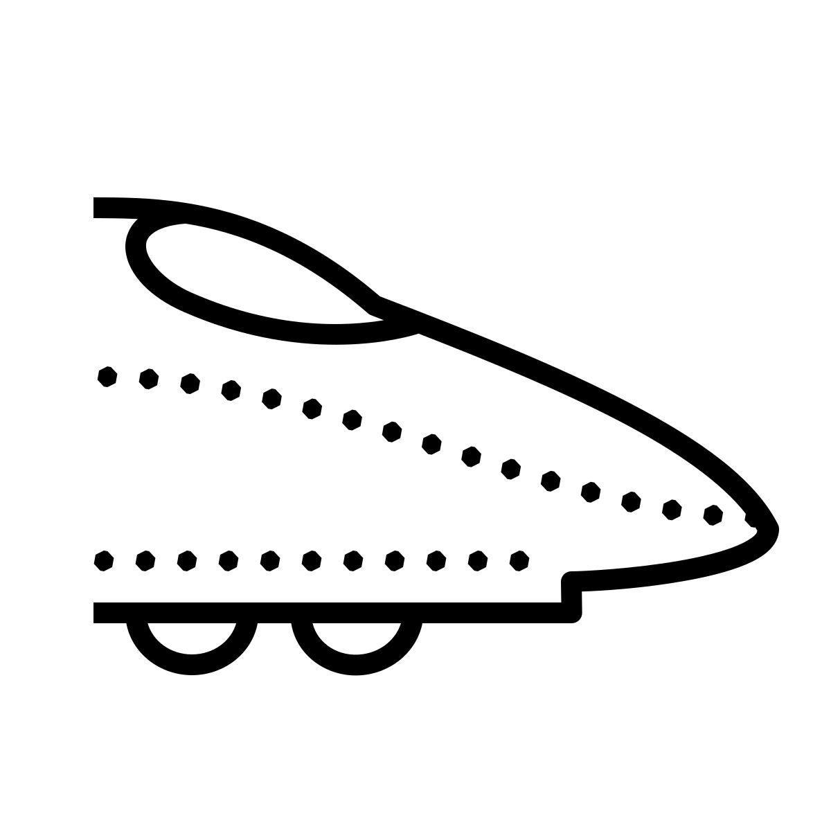 dotted style tren bala japonés icon