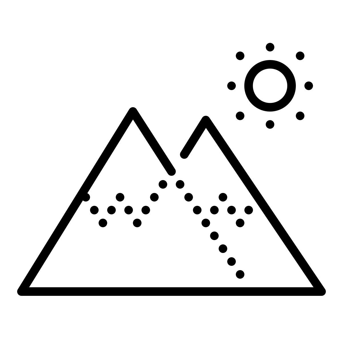 dotted style paisaje icon