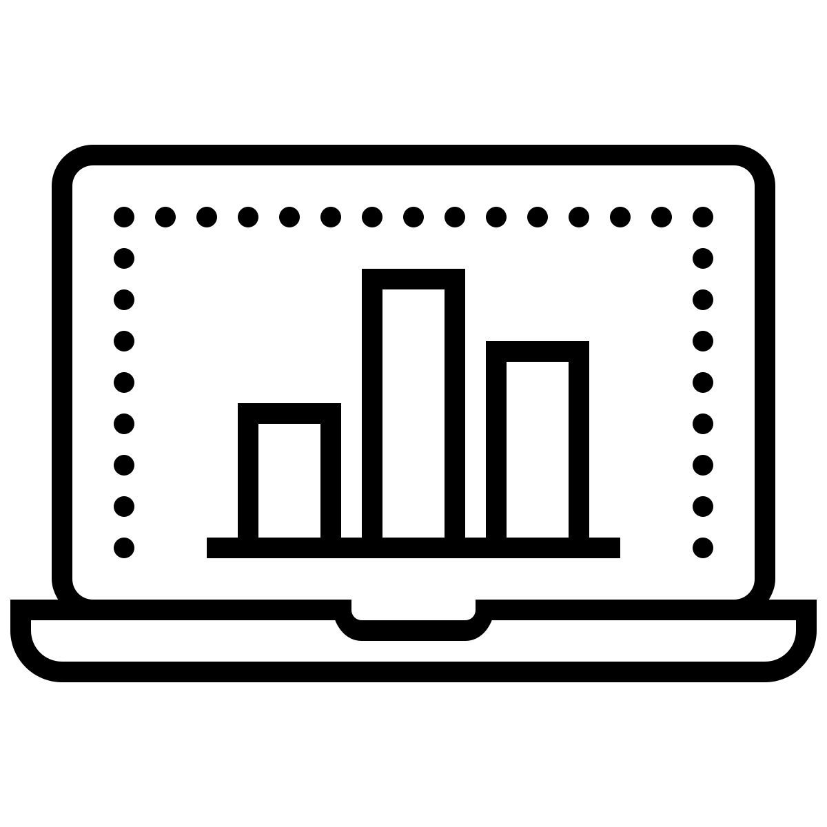 dotted style laptop metrics icon