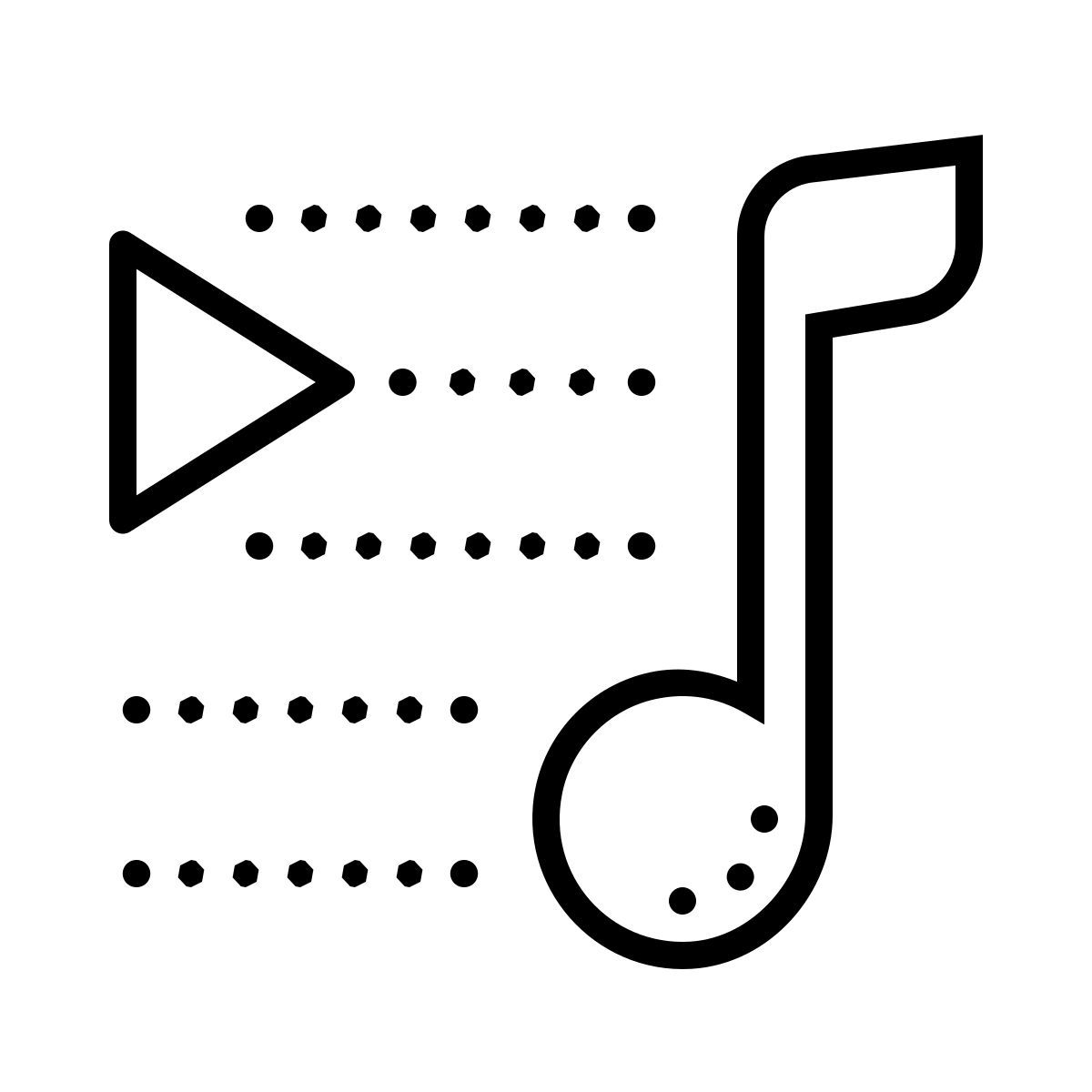 dotted style lista de reproducción icon