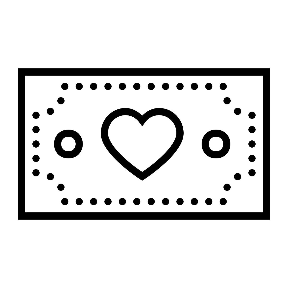 dotted style amor por dinheiro icon