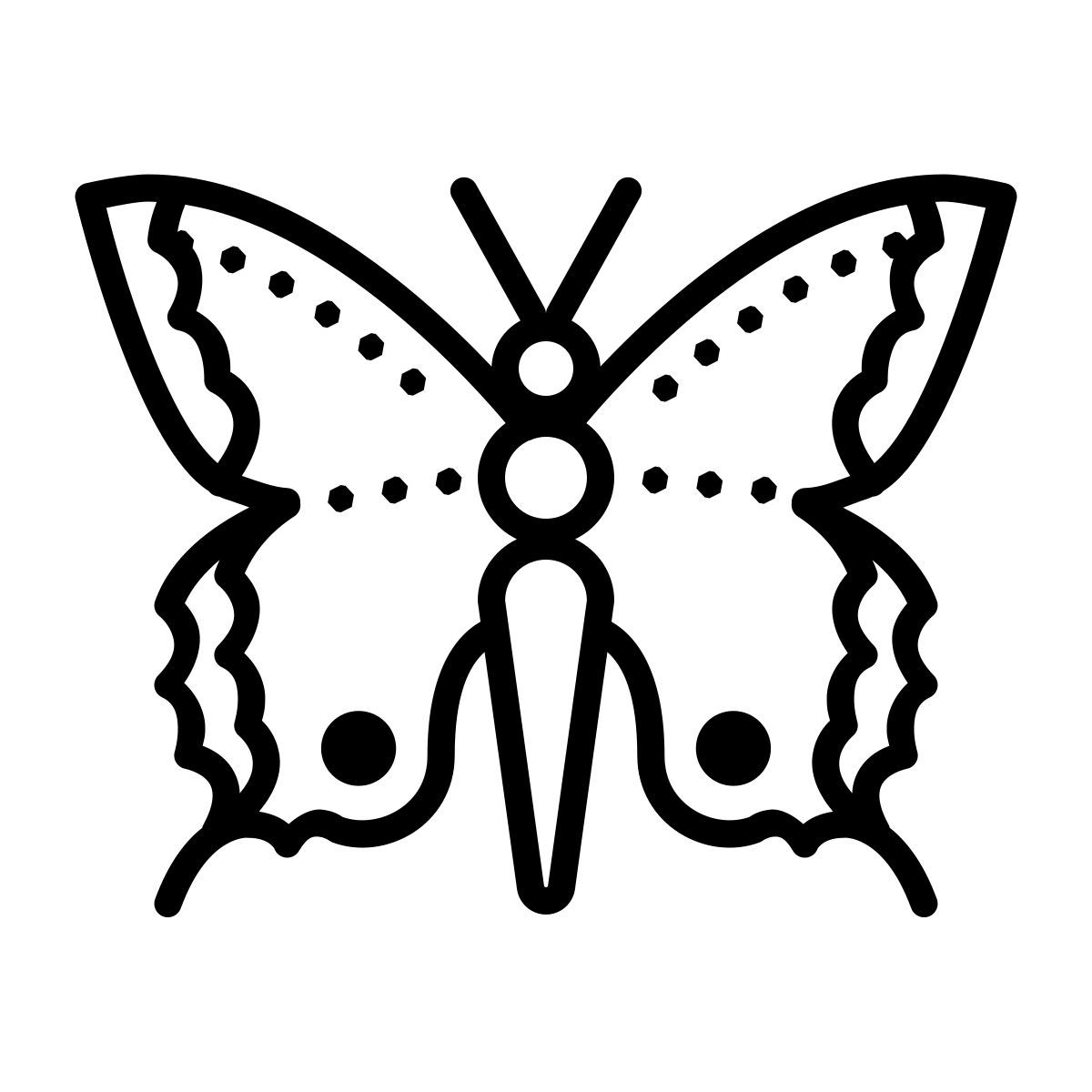 dotted style macaão borboleta icon