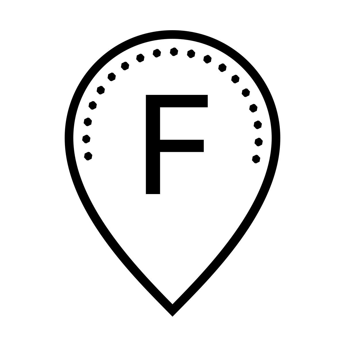 dotted style marker f icon