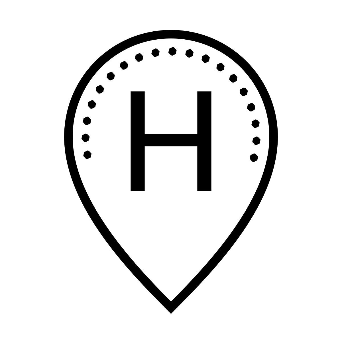 dotted style marker h icon