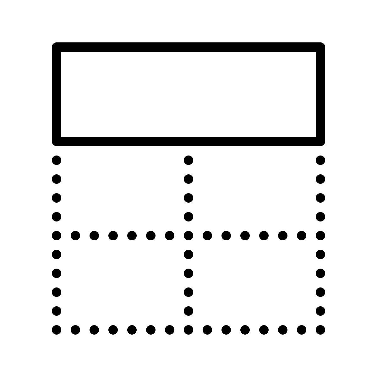 dotted style unisci celle icon