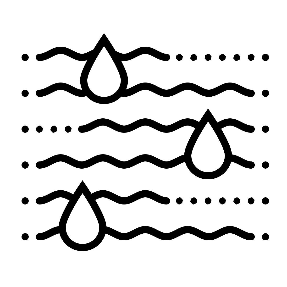 dotted style feuchtigkeit icon