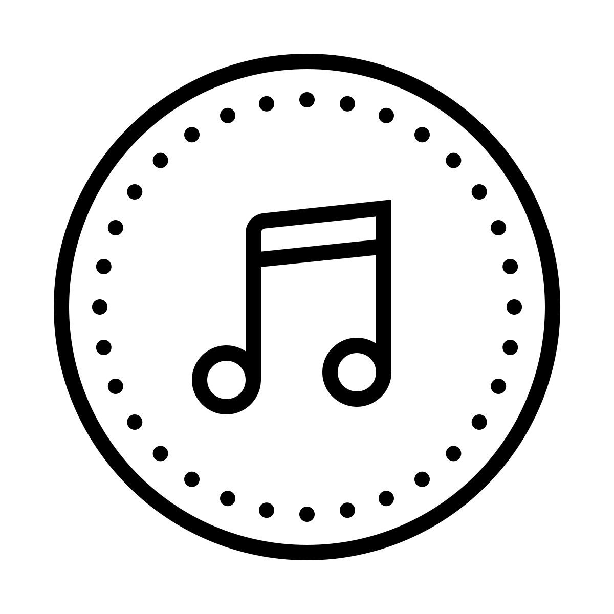 dotted style quaver icon