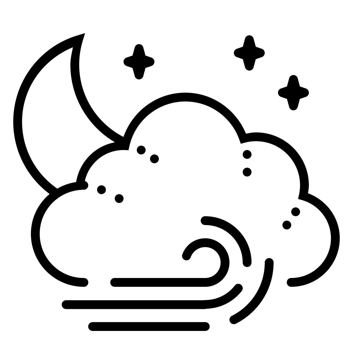 dotted style night wind icon