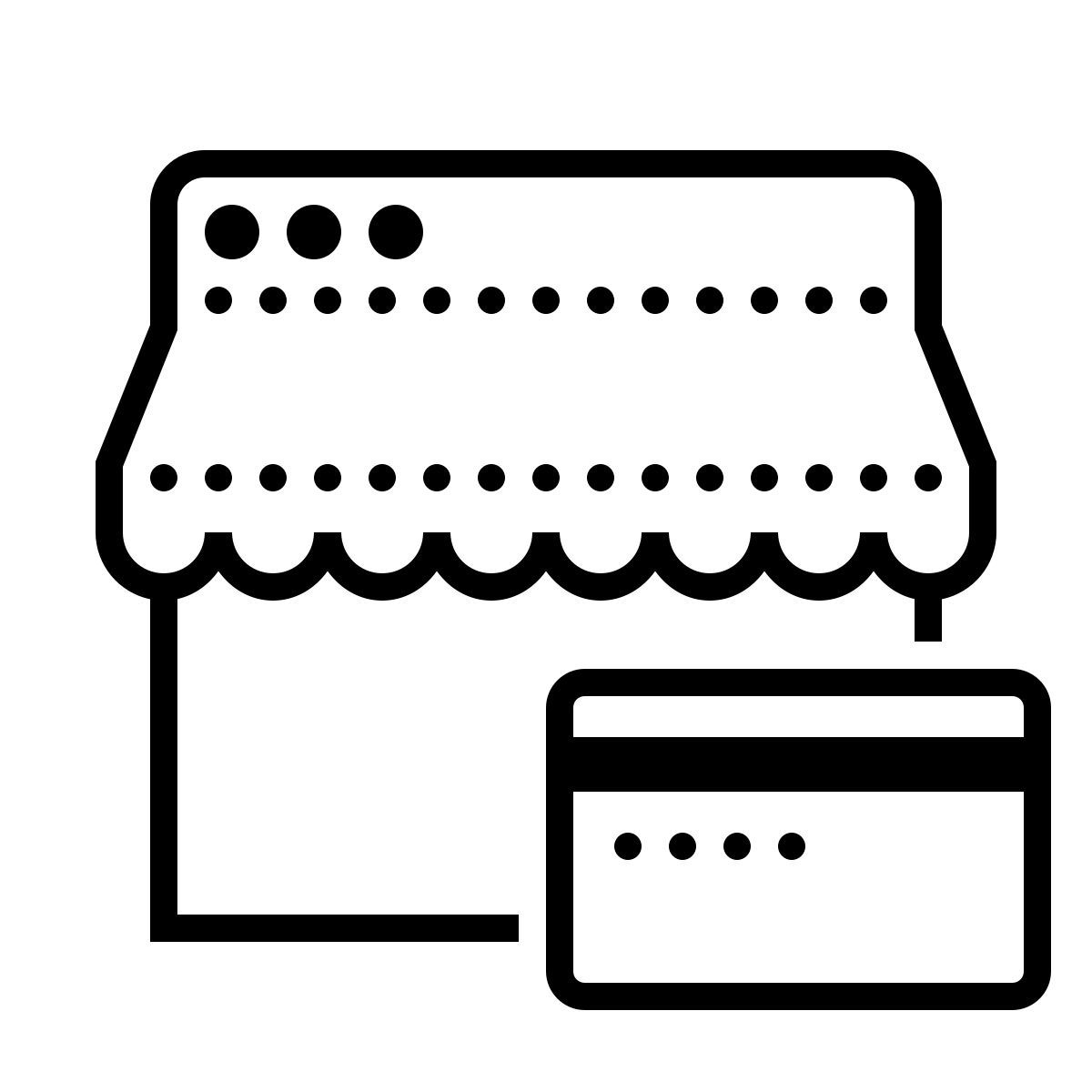 dotted style online shop card payment icon