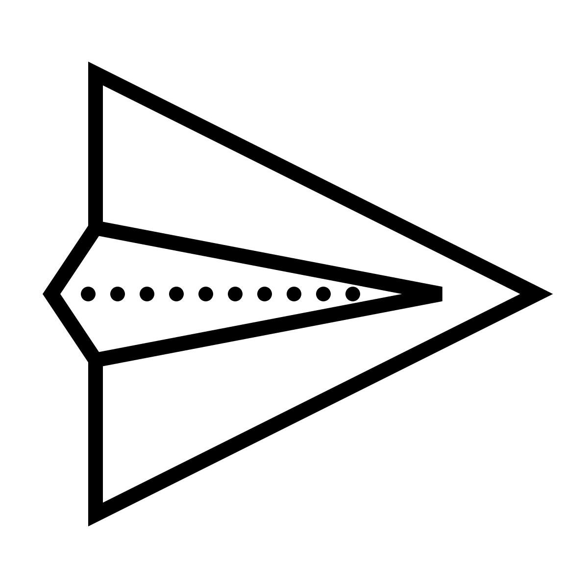 dotted style aereo di carta icon
