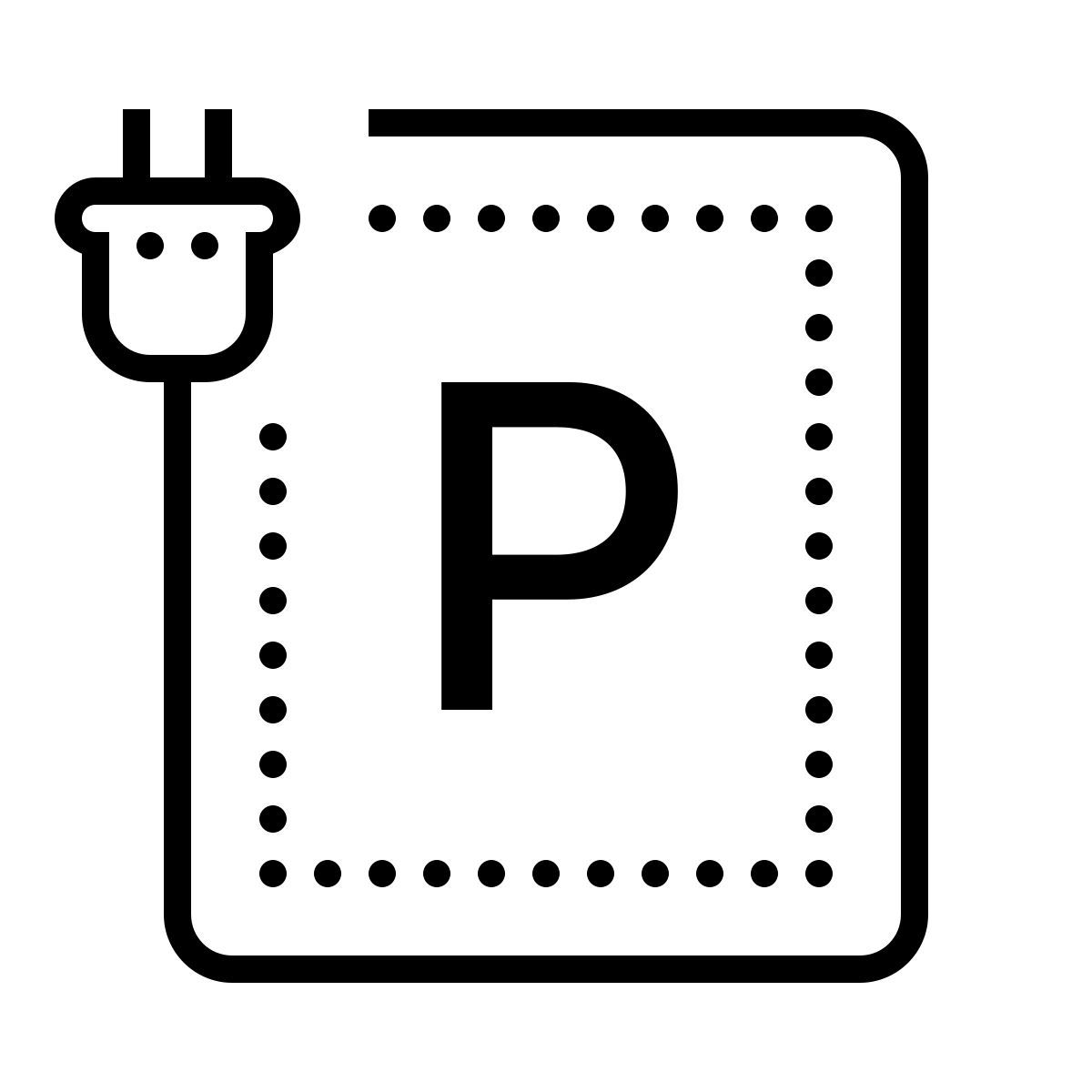 dotted style parken und aufladen icon