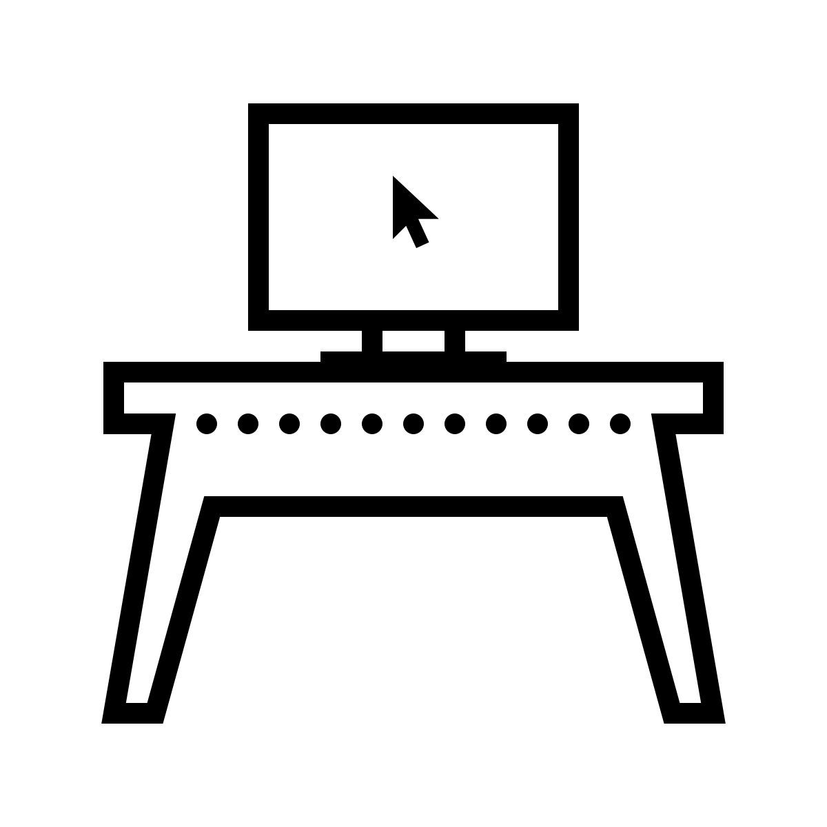 dotted style 책상에 pc icon