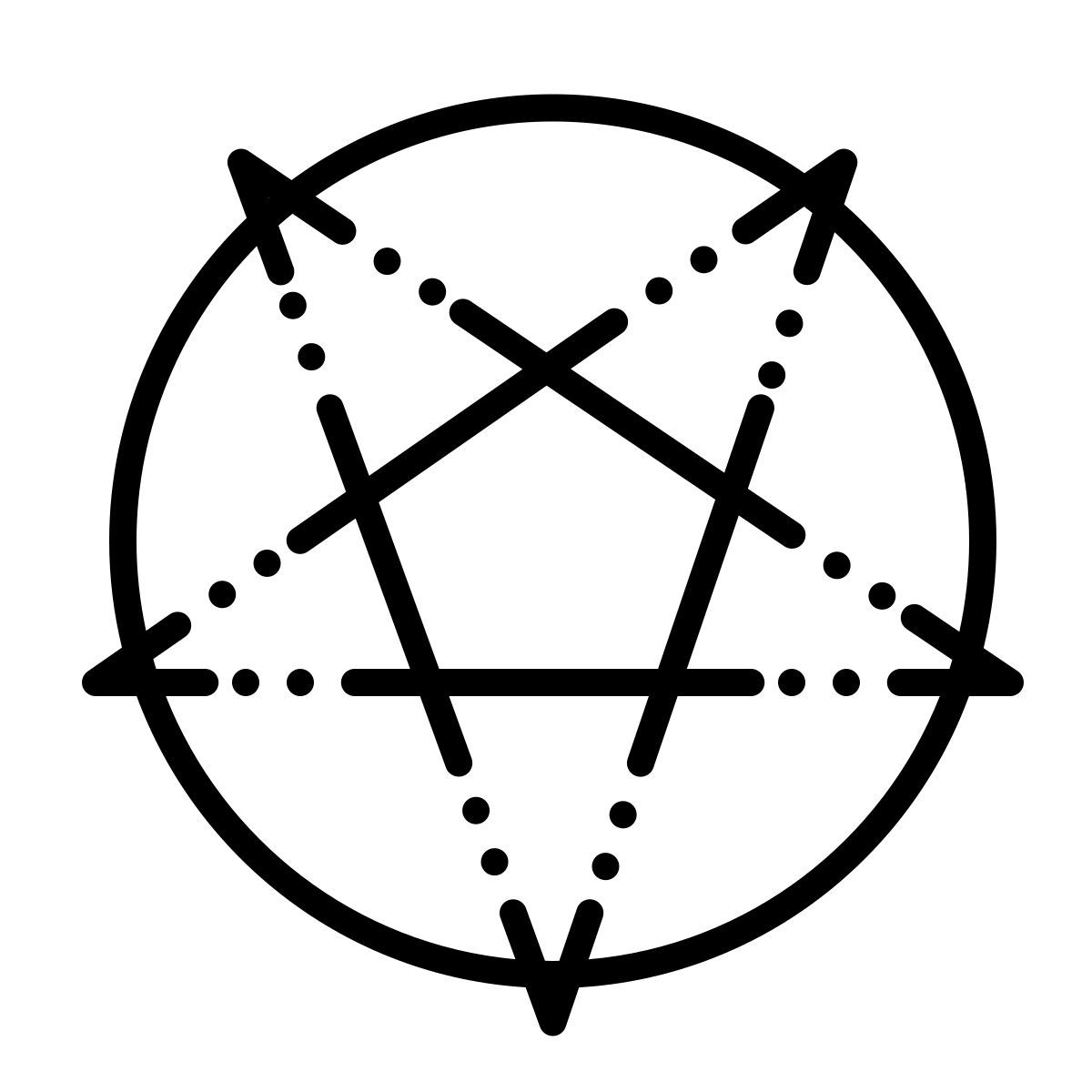 dotted style pentagramma diavolo icon