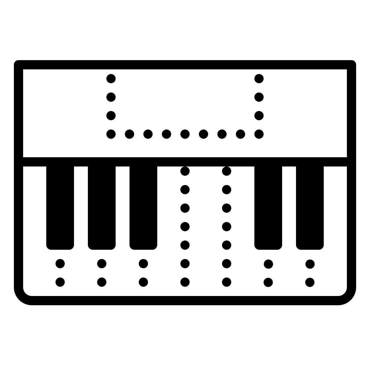 dotted style piano icon