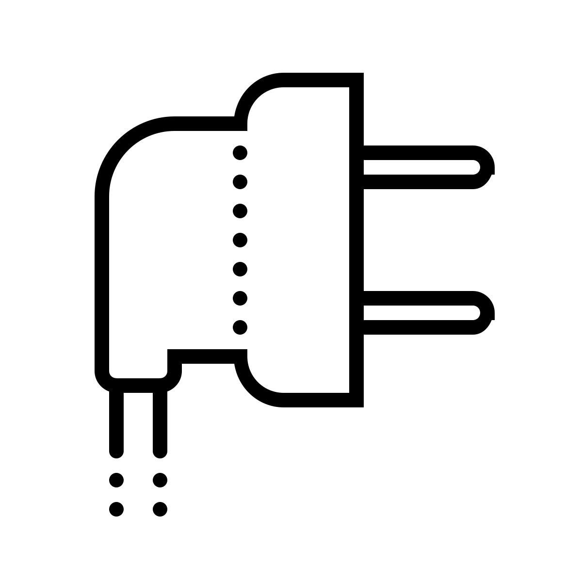 dotted style enchufe icon