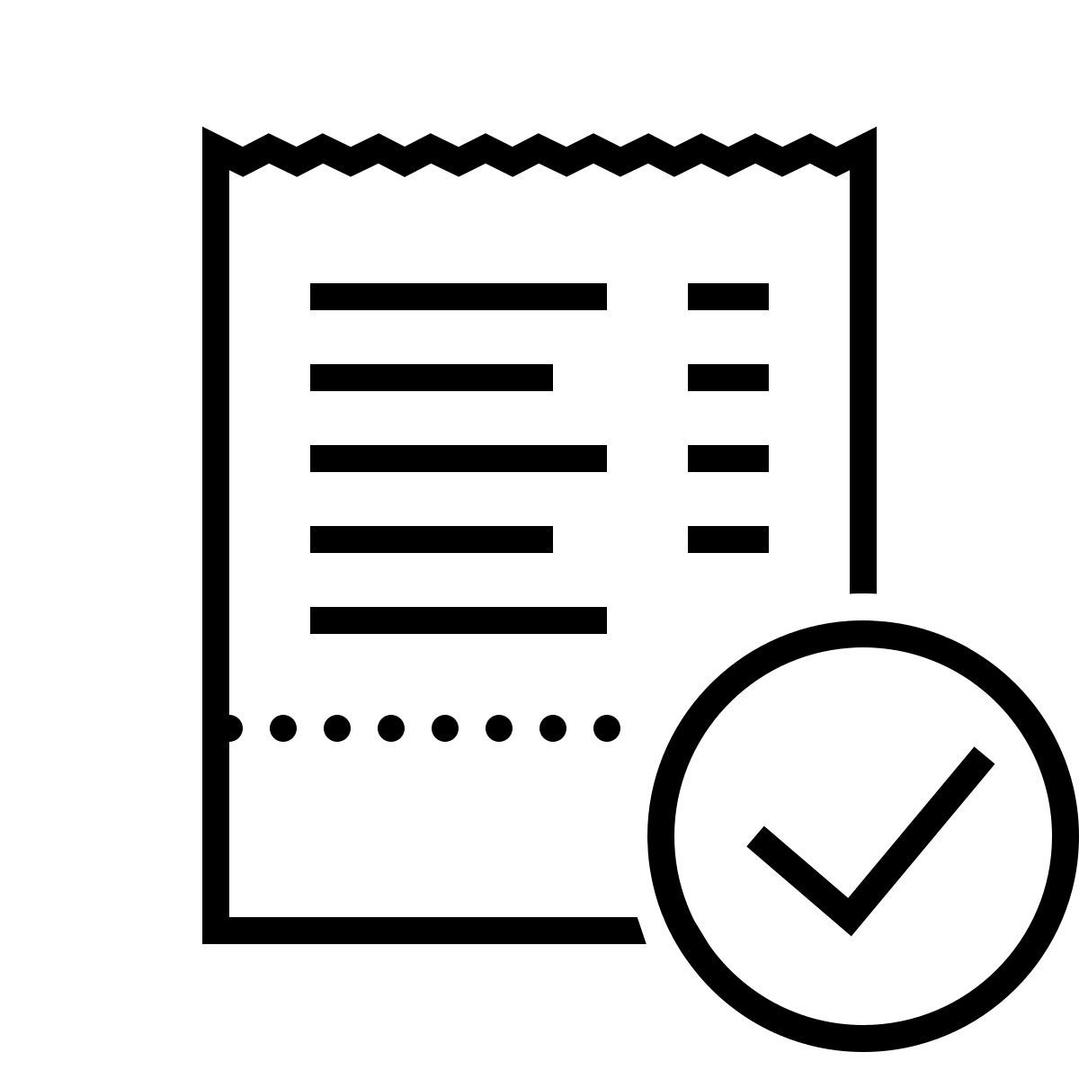 dotted style reçu approuvé icon