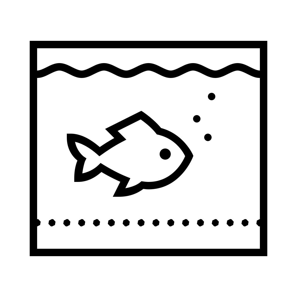 dotted style 직사각형 수족관 icon